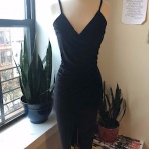 BLACK VELVET SLIP DRESS